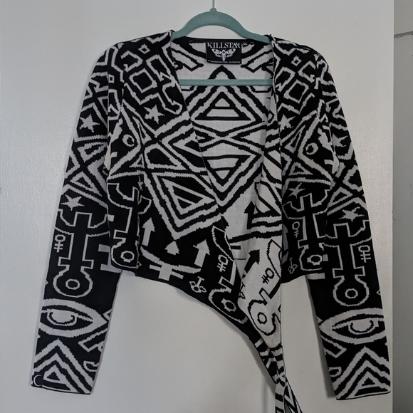 Killstar Thelema Wrap Crop Sweater - Picture 3 of 4